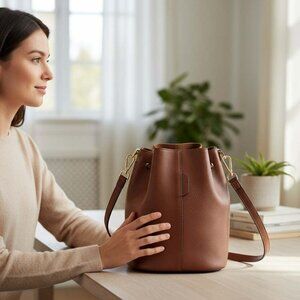 Ema Brown Italian Leather Handbag – Elegant Designer Shoulder Bag for Women